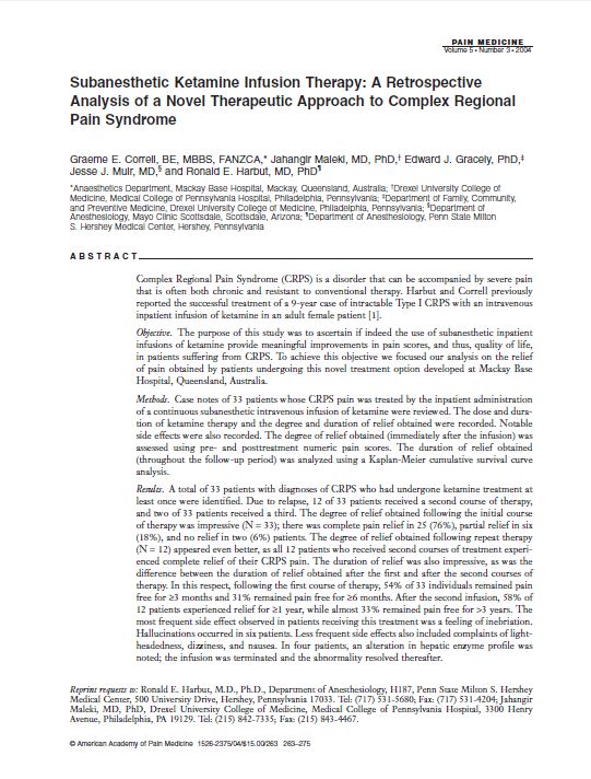 ketamine and CRPS